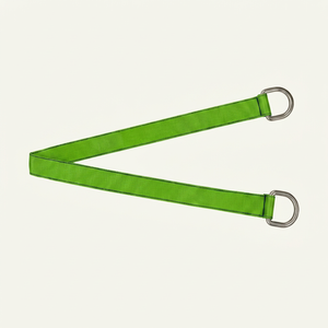 Sangle de levage plate en polyester vert avec œillets, 100 mm x 11 mm, pour la manutention de matériaux par grue - Product Image 1