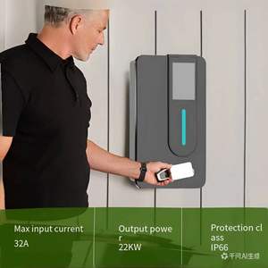 Nouvelle station de recharge pour véhicules électriques, interface CCS2, adaptateur GBT 32A/16A, extérieur IP55, 7-22KW, boîtier mural noir - Product Image 3