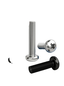 Vis à tête cylindrique en acier inoxydable 304 plaqué zinc M2.5/M3.5 C1022, filetage métrique grossier - Product Image 1