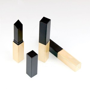 Tùy Chỉnh Sang Trọng Nhỏ Vàng Ống Vuông 3.5G Matte Nhung Son Môi Ống Mỏng Hình Chữ Nhật Lip Balm Container Đen Vàng Xiên Top - Product Image 3