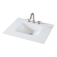 Vanité de salle de bain blanche de Offre Spéciale 30 pouces avec une seule pièce lavabo en céramique armoire de toilette de luxe