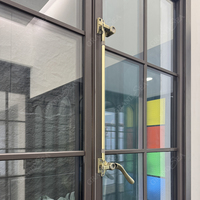 Estilo Vintage Slimline Marco Delgado Ventana abatible Aspecto de acero Ventanas francesas de aluminio para edificios históricos Mercado de EE. UU.