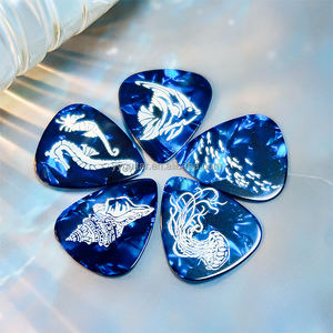 بيع بالجملة علامة خاصة عالية الجودة تصميم الغيتار ريشة مخصصة أعماق البحار سلسلة ابن الأزرق السيلولويد الغيتار الكهربائي اختيار ورقة مجموعة - Product Image 4