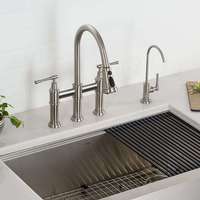 Robinet d'évier de cuisine 2023 certifié ODM CUPC, motif diamant simple, résistant aux taches, finition chrome poli/nickel brossé