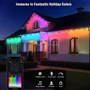 Lumières intelligentes connectées pour toit, guirlandes lumineuses colorées à contrôle ponctuel, lumières décoratives extérieures étanches, lumières d'ambiance, lumières à effet de poursuite - Product Image 2