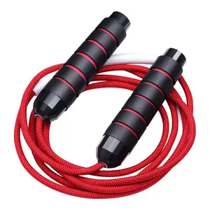 Factory Wholesale Rough Nylon Woven Rope Weightlifting Foam Handle Skipping Rope For Aerobic Exercise