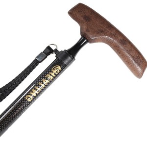 Bastón de fibra de carbono de 5 secciones, telescópico y plegable, con mango de madera maciza, ligero, para uso en exteriores - Product Image 4