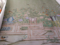 Zhenling Retro vent bluestone table fleurs et oiseaux papier peint à la main