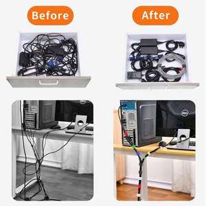 Bande de câble en nylon écologique, imperméable, lavable, sur mesure, auto-adhésive, réglable, à double face, avec fermeture auto-agrippante pour vêtements - Product Image 4