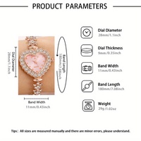 192012 femmes coeur pointeur Quartz montre ensembles Bracelet montre-bracelet anneaux bijoux