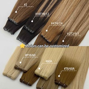 Tóc nối Nga chất lượng cao, mỏng, tự nhiên, kiểu sóng, kiểu dệt Genius, đủ màu, tóc người mềm mại - Product Image 4