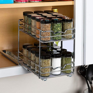 Organisateur de support à épices <span class=keywords><strong>coulissant</strong></span> OEM pour armoire Double rack <span class=keywords><strong>coulissant</strong></span> pour armoires de cuisine supérieures et placard garde-manger - Product Image 3