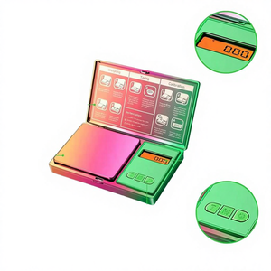 Báscula Digital de Bolsillo con Pantalla LCD Retroiluminada de Colores Arcoíris, Rectangular, Funciona con Pilas, para Joyería, con Tapa, Capacidad de 500g, Altamente Personalizable - Product Image 1