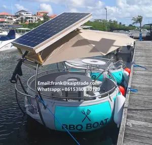 Barco elétrico com carregamento solar redondo, barco poly prazer, passeio, barcos fabricantes banana, preço