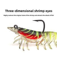 Leurre souple artificiel en forme de crevette, lesté au plomb, lumineux, multi-segments, pour la pêche en eau douce