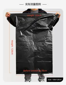 Уличные мешки для мусора, вместительные пластиковые черные мешки для мусора, 55 галлонов, OEM