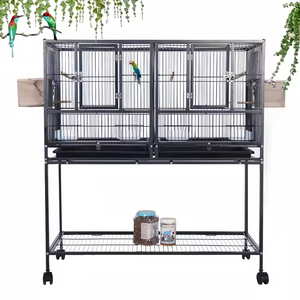 Lồng chim vẹt macaw lớn, thép không gỉ đen, trực tiếp từ nhà máy, chuồng chim, lồng chim họa mi, chuồng nuôi thú cưng, lồng chim - Product Image 4