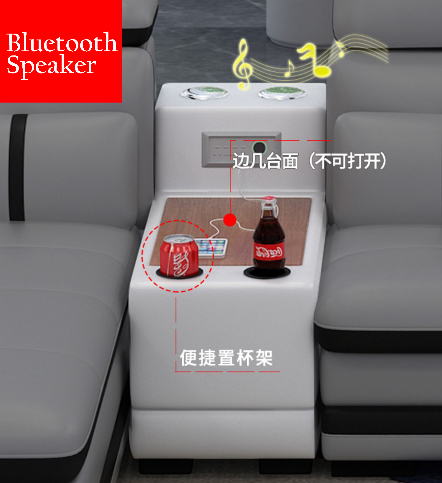 イタリアデザイン多機能高さ調節可能USBインターフェイスモダンレザー