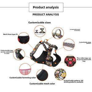 कस्टम छोटे मध्यम कुत्ते का उपयोग करने वाली बनियान-शैली के पालतू हार्नेस लेश, फैशन बंद बटन पेंड पॉलिएस्टर ओम पालतू जानवरों की आपूर्ति - Product Image 2
