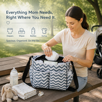 Nouveau Sac à couches imperméable en néoprène gris et blanc rayé de 3 mm d'épaisseur, taille personnalisée, pour adultes et bébés, avec matelas à langer intégré, vente en gros, marque de premier choix