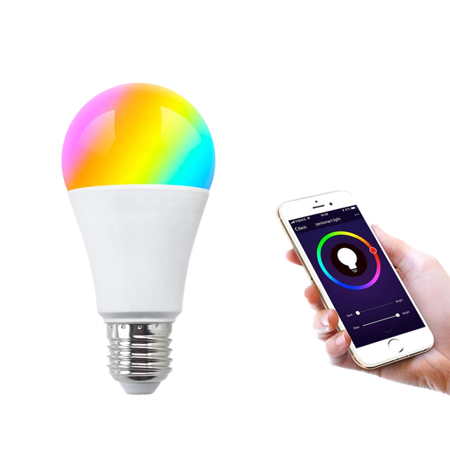 2025 AC 85-265V Tuya Smart Mini RGBCW LED WiFi Bulb APP Control 2700K-6500K Color Temp Plastic Dimmable E27 Base Residential Use