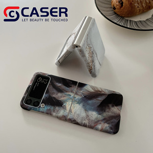 <span class=keywords><strong>Coque</strong></span> de téléphone pliante en marbre de mode rétro INS pour Samsung pour Galaxy <span class=keywords><strong>ZFlip</strong></span> 3 4 PC avec sens de la protection - Product Image 3