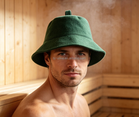 Topi Sauna Ramah Lingkungan dari Wol Merino yang Lembut, Dapat Digunakan Kembali, dengan Logo & Pola Kustom untuk Dewasa, Melindungi Rambut dari Panas Tinggi saat SPA