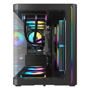 เคสคอมพิวเตอร์ตั้งโต๊ะ AOC CG355 สีดำ MATX รุ่น Seaview Room แบบ All-in-one กระจกโค้งแนวตั้ง พอร์ต USB 3.0 ด้านหน้า รองรับเมนบอร์ด <span class=keywords><strong>M</strong></span>-<span class=keywords><strong>ATX</strong></span> และ <span class=keywords><strong>MINI</strong></span>-<span class=keywords><strong>ITX</strong></span> - Product Image 5