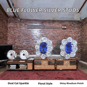 Glistening Delicate Real S925 Silver CZ Small Flower Design Vintage Engagement Wedding <b>Stud</b> <b>Earrings</b> for Women Party Gift - Product Image 2