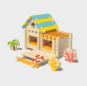 Xây Dựng Bằng Gỗ Khối Thiết Lập <span class=keywords><strong>68</strong></span> Mảnh Nghề Giáo Dục Đồ Chơi Cho Bé Trai Cô Gái Cha Mẹ Và Con Hoạt Động Nuôi Trồng 5 7 Năm - Product Image 1