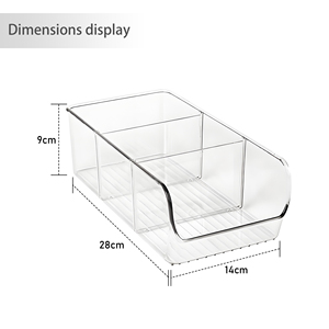 Hot-Bán Nhựa Rõ Ràng Phòng Ăn Tổ Chức Và Lưu Trữ Thùng Giỏ Với Có Thể Tháo Rời Ngăn Cho Thực Phẩm Container Nhà Bếp - Product Image 6