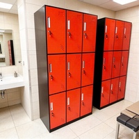Armoire de rangement métallique moderne multi-portes verrouillable en acier pour chambre et salle de sport