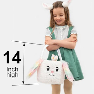 Cesta <span class=keywords><strong>de</strong></span> Pascua <span class=keywords><strong>de</strong></span> Peluche <span class=keywords><strong>de</strong></span> Conejito Arcoíris, Decoración para Fiesta <span class=keywords><strong>de</strong></span> Búsqueda <span class=keywords><strong>de</strong></span> Huevos <span class=keywords><strong>de</strong></span> Pascua, Cesta para la Caza <span class=keywords><strong>de</strong></span> Huevos con Linda Cara <span class=keywords><strong>de</strong></span> Conejo y Orejas Largas - Product Image 6