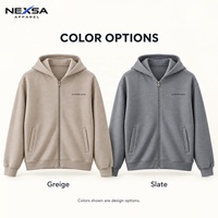Sweat-shirts et sweats à capuche pour hommes, personnalisés, à étiquette privée, couleur beige clair, côtelés, entièrement zippés, avec motif graphique, en coton, décontractés, de qualité supérieure, vente en gros