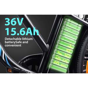Bicicleta Eléctrica Urbana Bodywel A26 de Una Velocidad con Asistencia, Motores de 36V 250W en Rueda Delantera y Trasera, Cuadro de Aluminio, 62 Millas de Autonomía, 25 km/h - Product Image 4