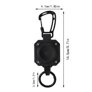 Heavy Duty Retractable Portable Badge Reel with Carabiner <b>Plastic</b> Wire Rope AirTag Clip Outdoor ID <b>Holder</b> - Product Image 5