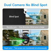 Caméra PTZ V380, nouveau modèle, petite et mini, 1,5 pouce, caméra de sécurité CCTV sans fil, IP, double objectif, WIFI, caméra PTZ extérieure, réseau