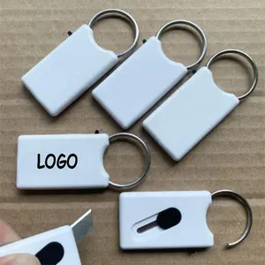 Promotional Moving Company Hot Gift Safety Mini Keyring with Retractable Hidden Blade Cutter