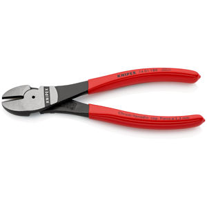 KNIPEX 74 01 180 SB Alicates de corte lateral para mecánicos tipo "strong" recubiertos de resina sintética atramentizada negra 180 mm - Product Image 2