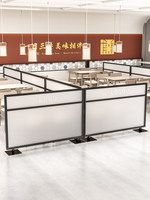 Cloison de séparation commerciale pour hôtel, restaurant de hotpot, écran en verre dépoli Changhong, séparateur de cabine sans perçage, salon