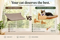Hamac de fenêtre pour chats d'intérieur en bois massif avec 9 ventouses – Repose-queue pour chat