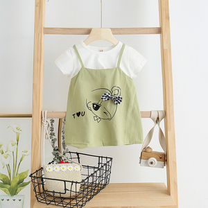 Vestido de Verano para Niña, Diseño de Princesa, Color Verde y Naranja, Antiencogimiento, con Estampado Adorable, Nuevo, al Mejor Precio - Product Image 2