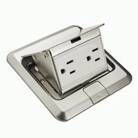 Tomacorriente de Suelo Retráctil de Latón Dorado 16A 4000W, Estándar Francés, Doble Salida de Corriente, Caja de Tomacorriente Eléctrico Impermeable