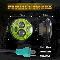 Système d'éclairage automatique, phare de voiture LED rond de 7 pouces, faisceau haut et bas, phare automatique H4 H13, lumière LED pour Jeep Wrangler JK