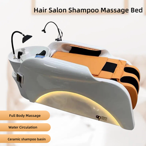 Table de coiffure <span class=keywords><strong>Toto</strong></span> neuve avec miroir LED, lavabo et chaise / Lit de massage pour shampoing et soin capillaire - Product Image 4