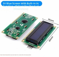 TFT 1602A 5V Blau-Gelbgrüner Bildschirm mit IIC/I2C Weißer Code Hintergrundbeleuchtung 16x2 TFT-Monitor-Modul LCD1602