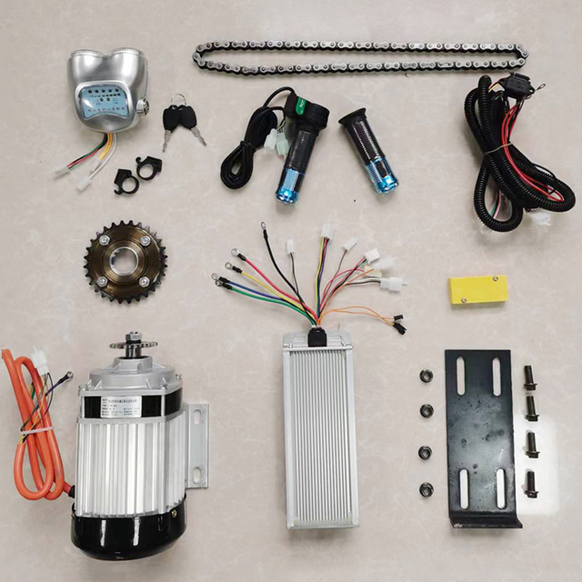 India Market Popular 48V/60V 800W Rickshaw Electric Conversion Kit Rear Motor Application for Scooter 3-Wheel Trike Ebike