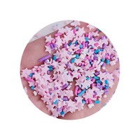 L'argile de bonbons d'étoile mélangée rose violet bleu arrose pour le bricolage de faux aliments | Garnitures en argile polymère | Fournitures d'artisanat Kawaii