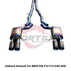 Sistema de Escape Vortex Full Burnt Blue Titanium para BMW F06 F12 F13 640i 650i Valvetronic Catback, Sonido Agresivo, Instalación Bolt-On - Product Image 5