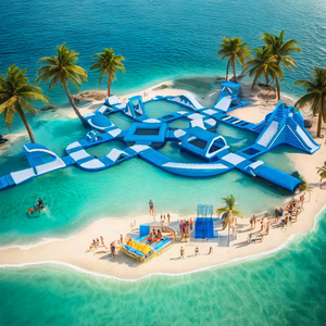 Venta al por mayor equipo de aventura flotante gran parque acuático inflable al aire libre para niños y adultos en aguas oceánicas - Product Image 1